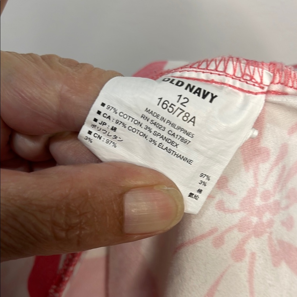 Old Navy Pink & White Mini Skirt Casual Resort Wear Size 12 Waist 17” EUC - Picture 7 of 7